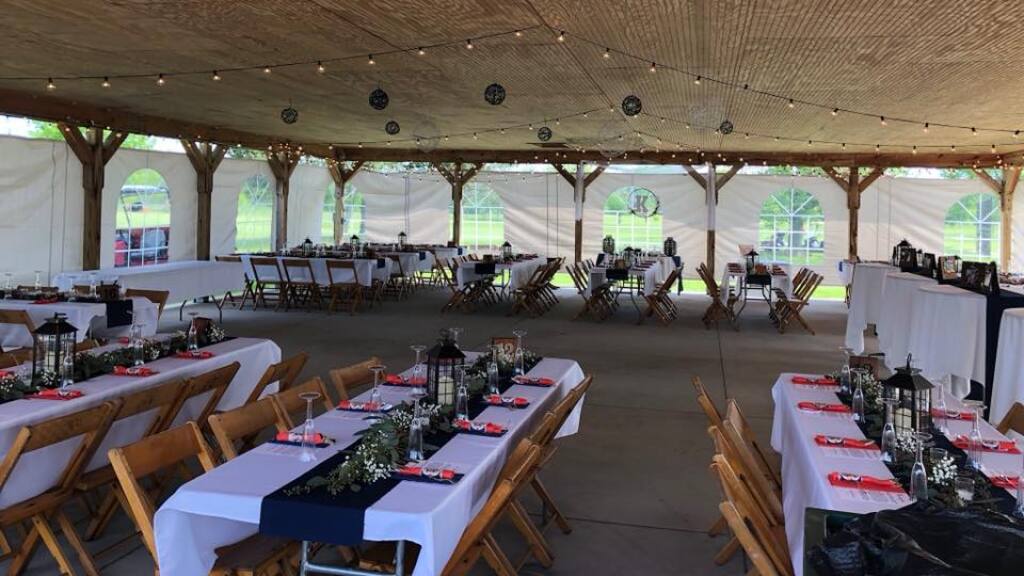 Banquet tables at an event